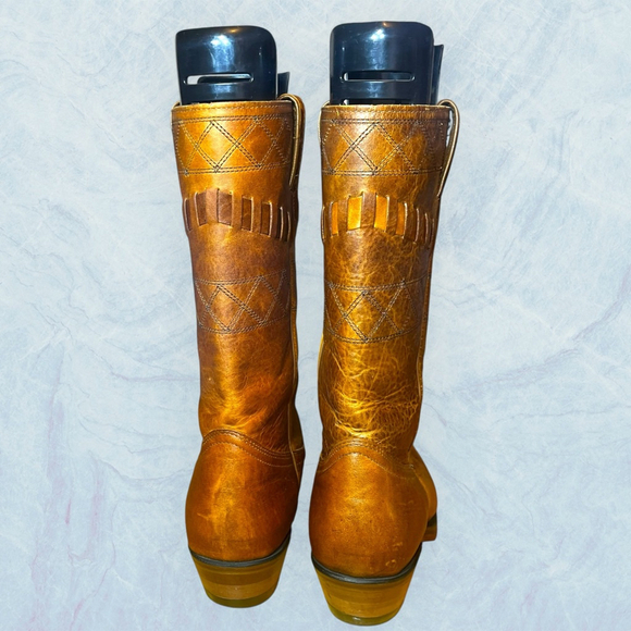 Boulet Vagabond 8674 Cowboy Boots Men’s 7D/Women’s 9 Hillbilly Golden Distress - Picture 8 of 16